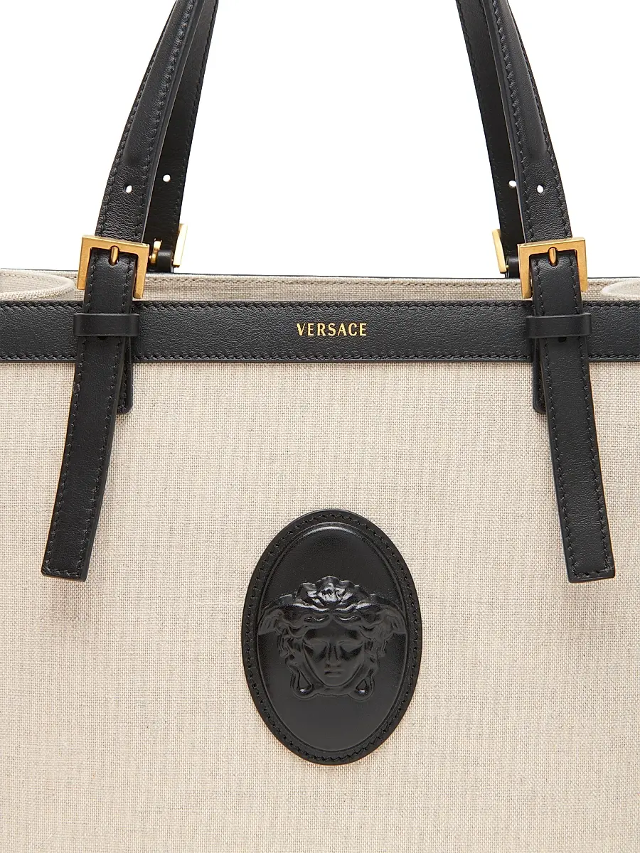 Versace Women's Rivière Canvas Tote | Thumbnail 4 Versace Women's Rivière Canvas Tote | Thumbnail 4