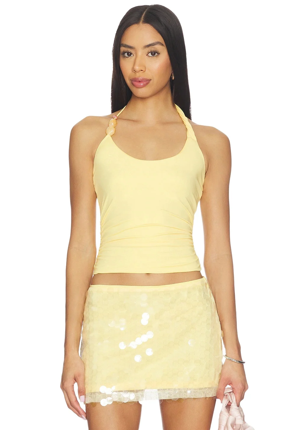 SNDYS Lexie Twist Halter Tank Top