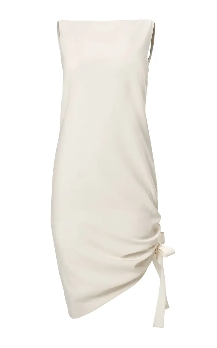 Carolina Herrera Tie-Detailed Wool-Blend Midi Dress