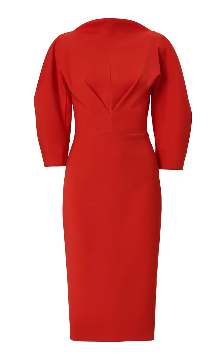 Carolina Herrera Bi-Stretch Wool Tailored Sheath Dress