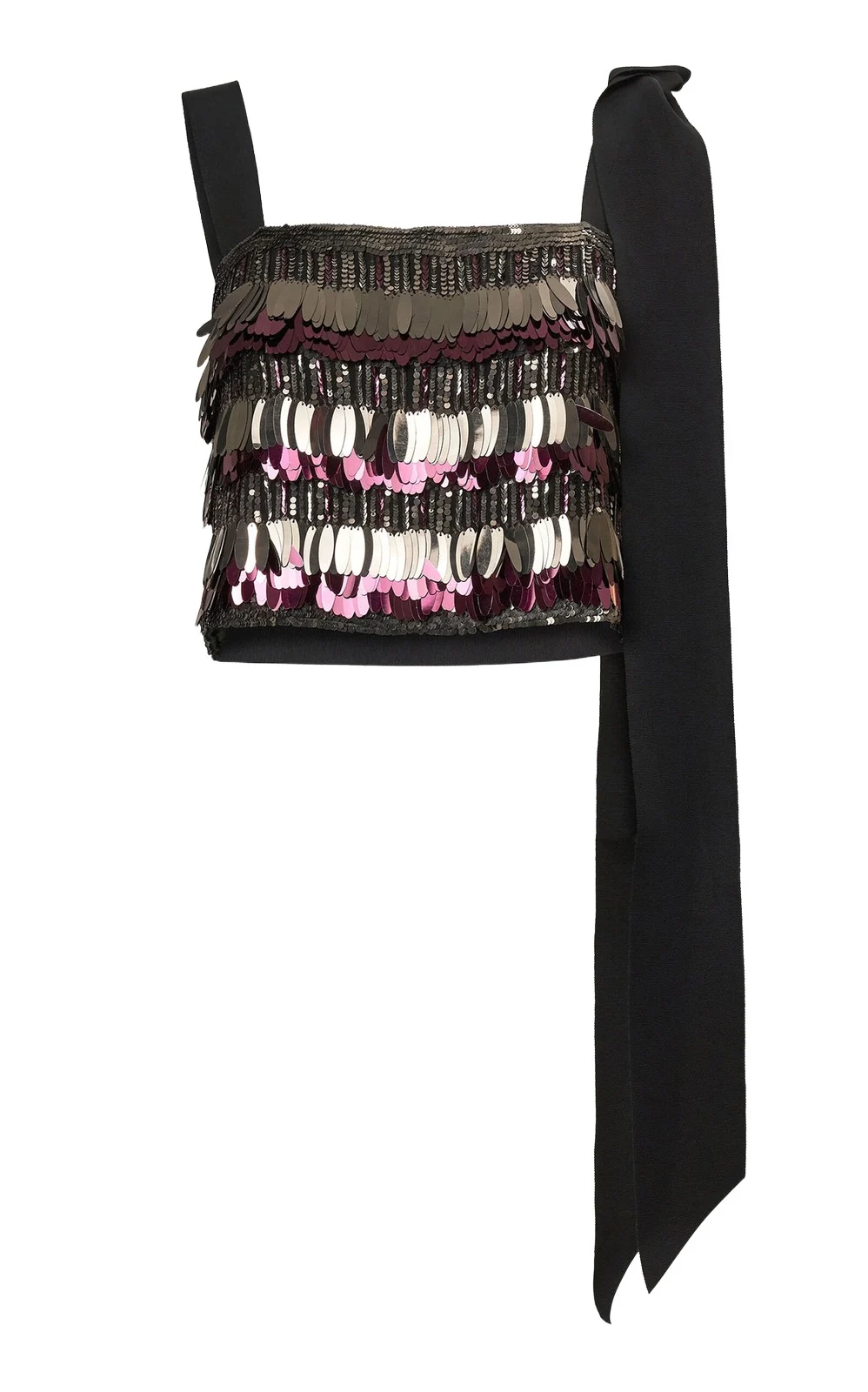 Sequined Silk Double Georgette Top
