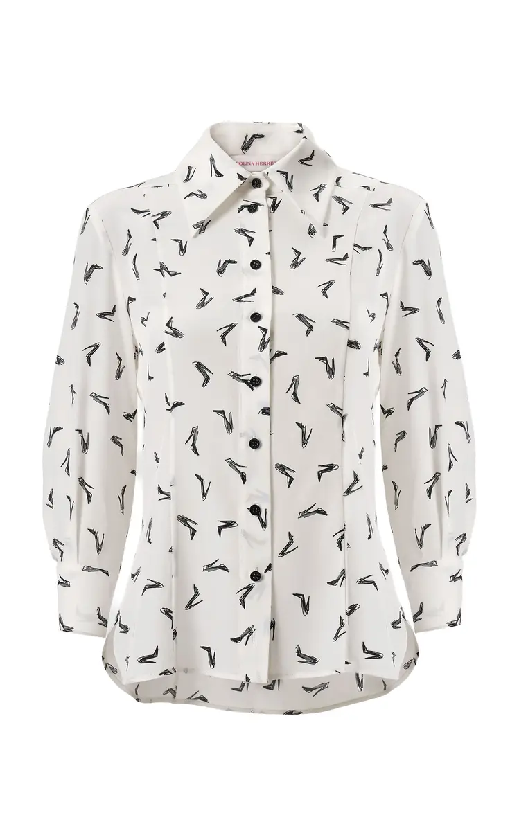 Good Girl Shoe Print Crepe Shirt