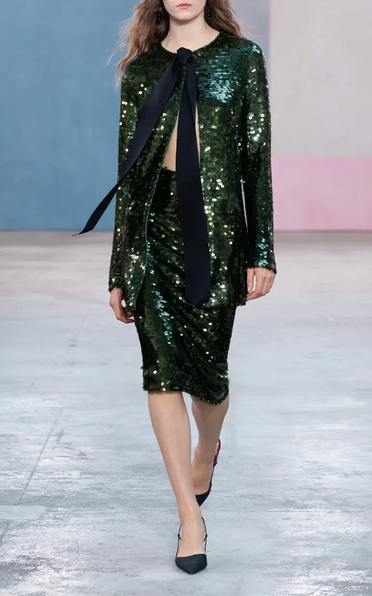 Carolina Herrera Sequined Midi Pencil Skirt