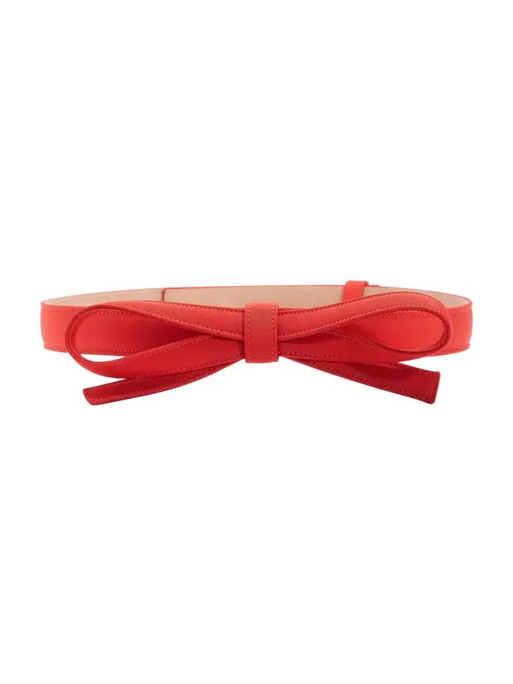 Bi-Stretch Wool Bow Belt
