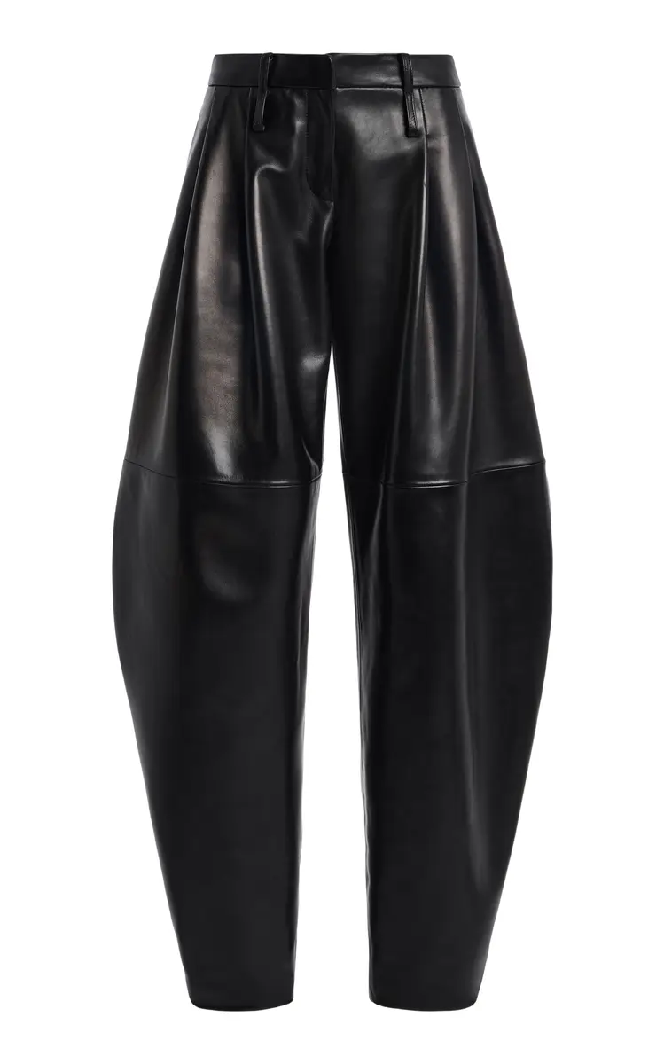 Brandon Maxwell The Dean Leather Balloon-Leg Pants