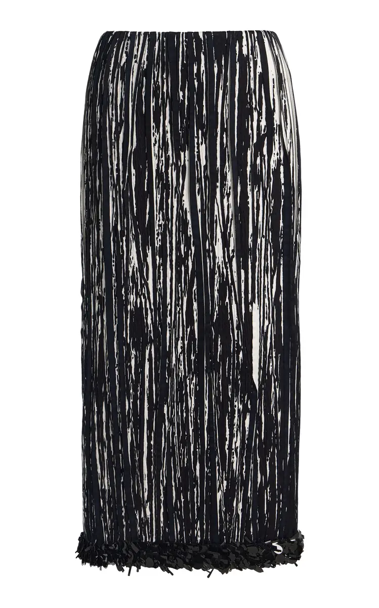 Brandon Maxwell The Sinclair Pleated Satin Midi Skirt