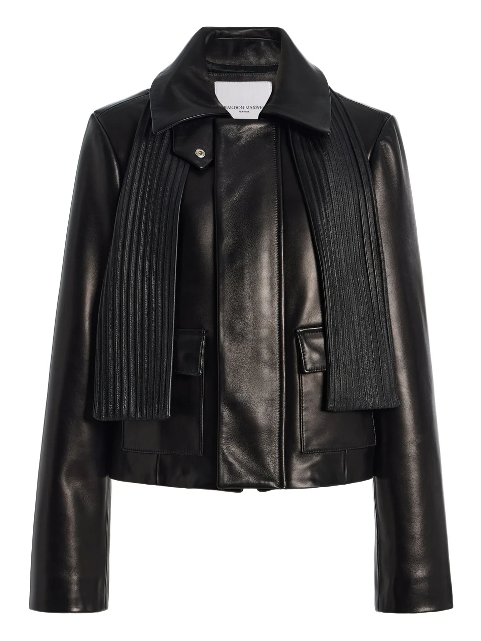 The Remi Collared Nappa Leather Jacket The Remi Collared Nappa Leather Jacket