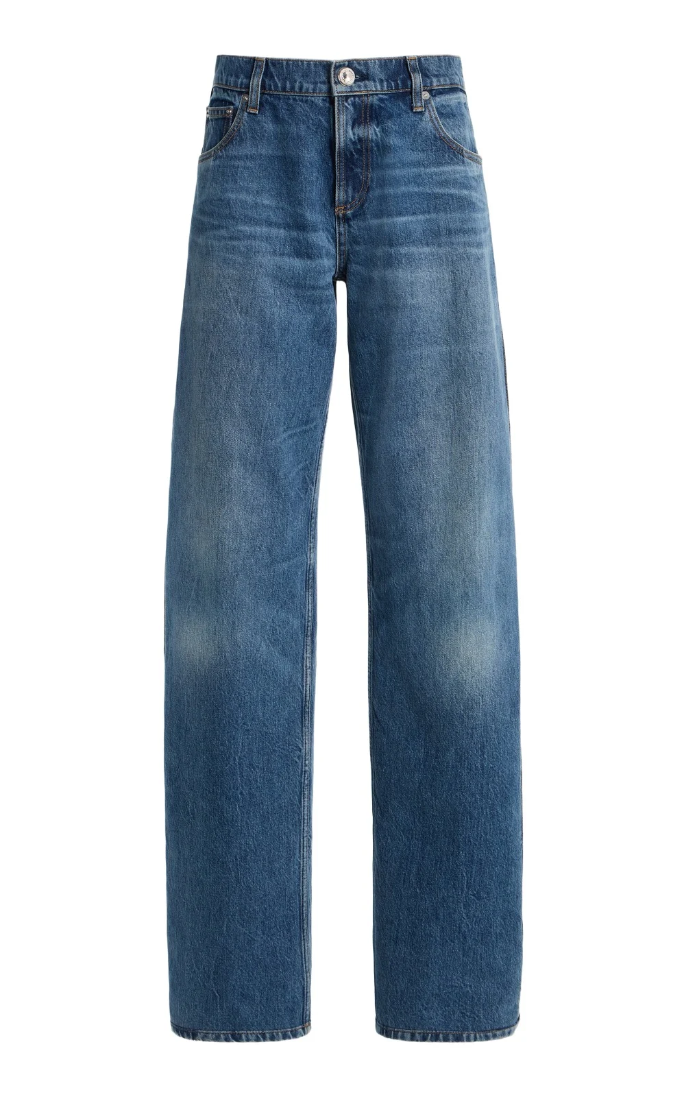 The Lana Pleated Mid-Rise Wide-Leg Jeans