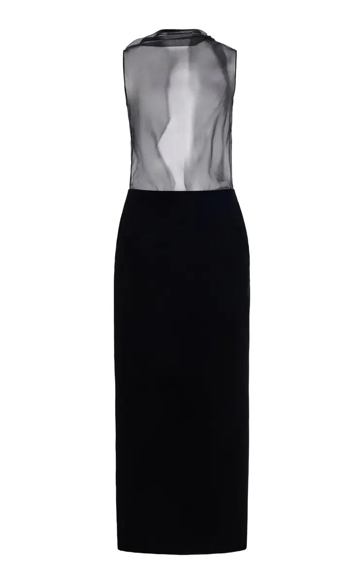 Brandon Maxwell The Delphine Panelled Silk Maxi Dress