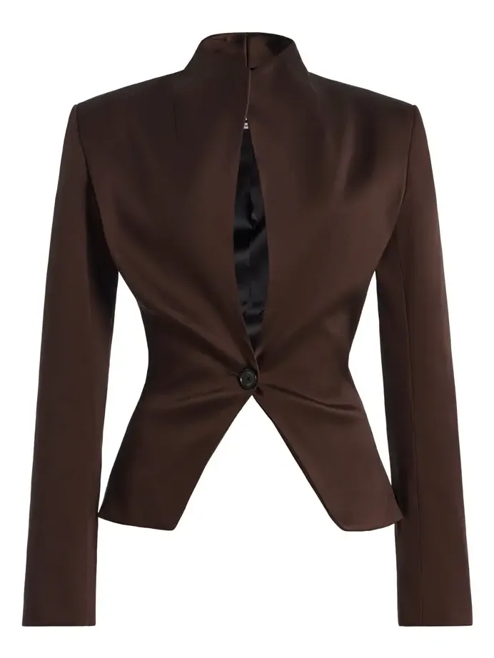 The Alora Shrunken Stretch-Mikado Jacket