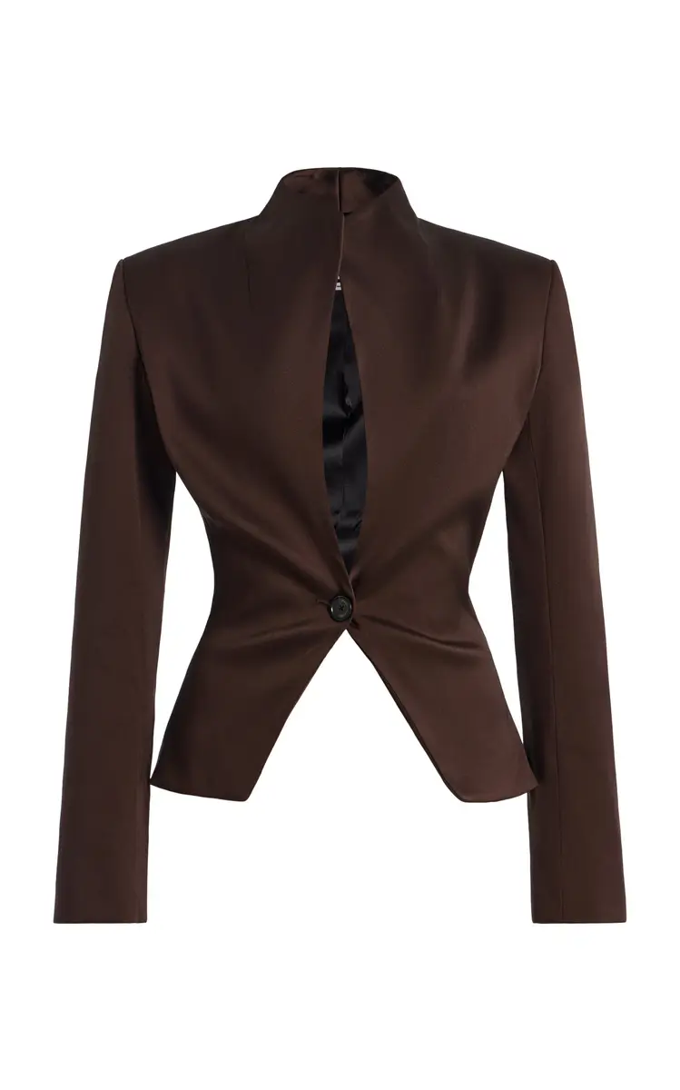 Brandon Maxwell The Alora Shrunken Stretch-Mikado Jacket