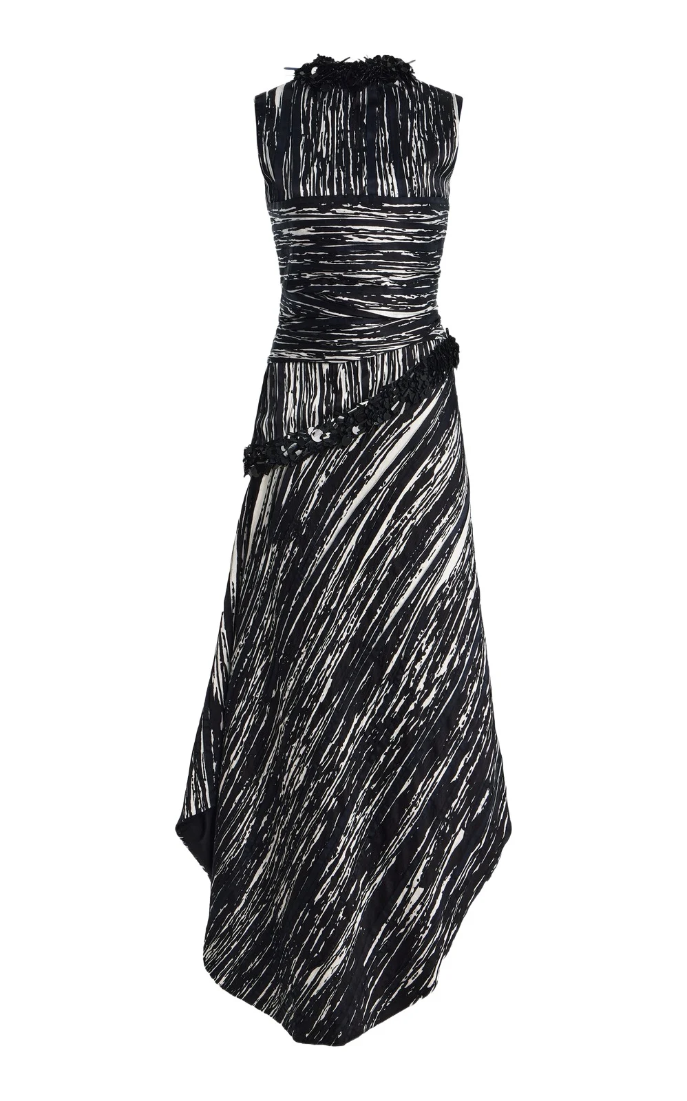 The Fiora Draped Pleated Satin Maxi Dress The Fiora Draped Pleated Satin Maxi Dress