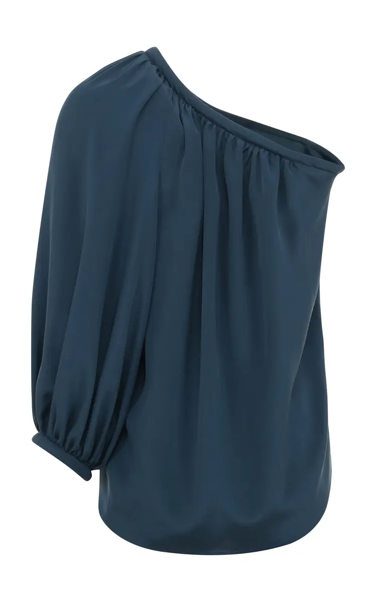 Martin Grant Asymmetric Neckline Silk Top | Thumbnail 3