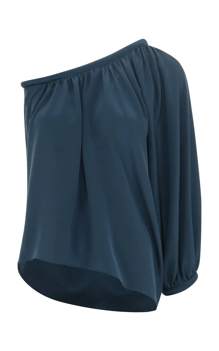 Martin Grant Asymmetric Neckline Silk Top