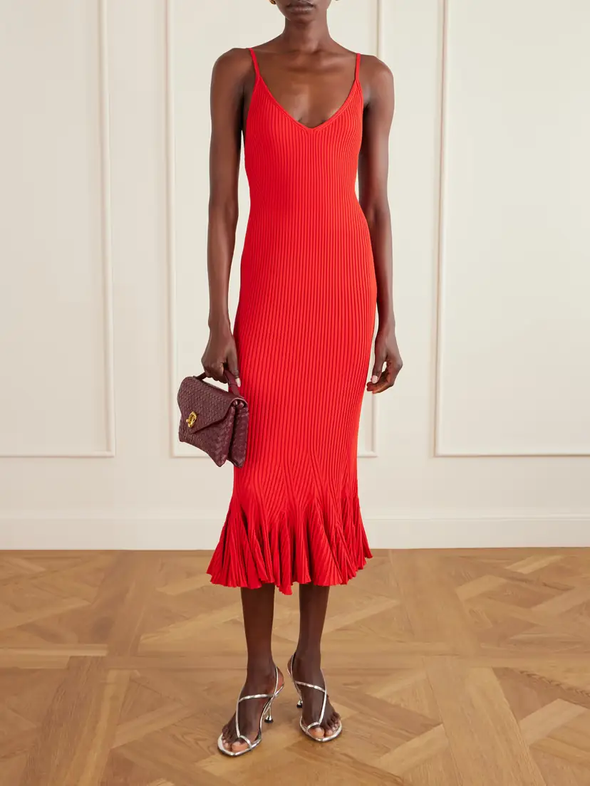 Proenza Schouler Giuditta Flared Ribbed-knit Midi Dress | Thumbnail 2 Proenza Schouler Giuditta Flared Ribbed-knit Midi Dress | Thumbnail 2