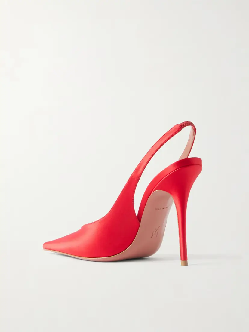 Amina Muaddi Anok Satin Slingback Pumps | Thumbnail 3 Amina Muaddi Anok Satin Slingback Pumps | Thumbnail 3