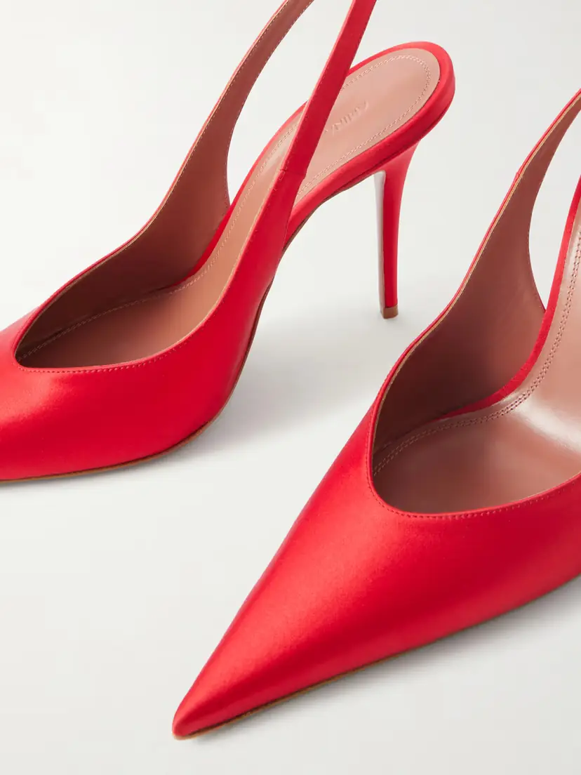 Amina Muaddi Anok Satin Slingback Pumps | Thumbnail 5 Amina Muaddi Anok Satin Slingback Pumps | Thumbnail 5
