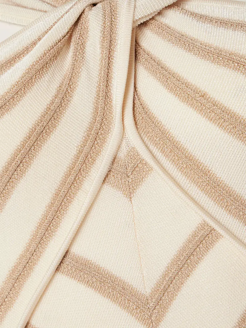 Zimmermann Luna Twisted Striped Metallic Knitted Midi Dress | Thumbnail 4