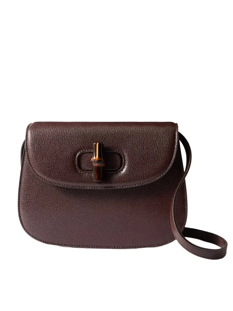 Gucci Bamboo Mini Textured-leather Shoulder Bag | Image 1 Gucci Bamboo Mini Textured-leather Shoulder Bag | Image 1