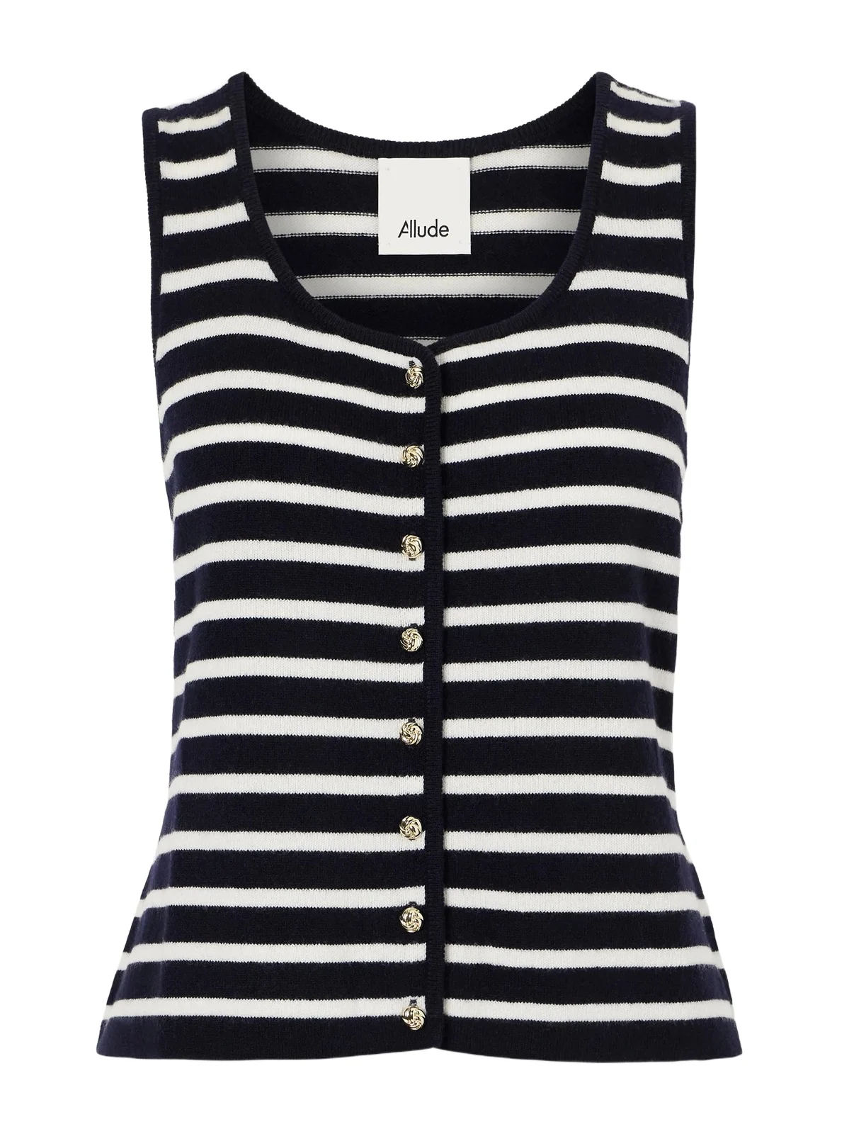 Allude Striped Cashmere Vest