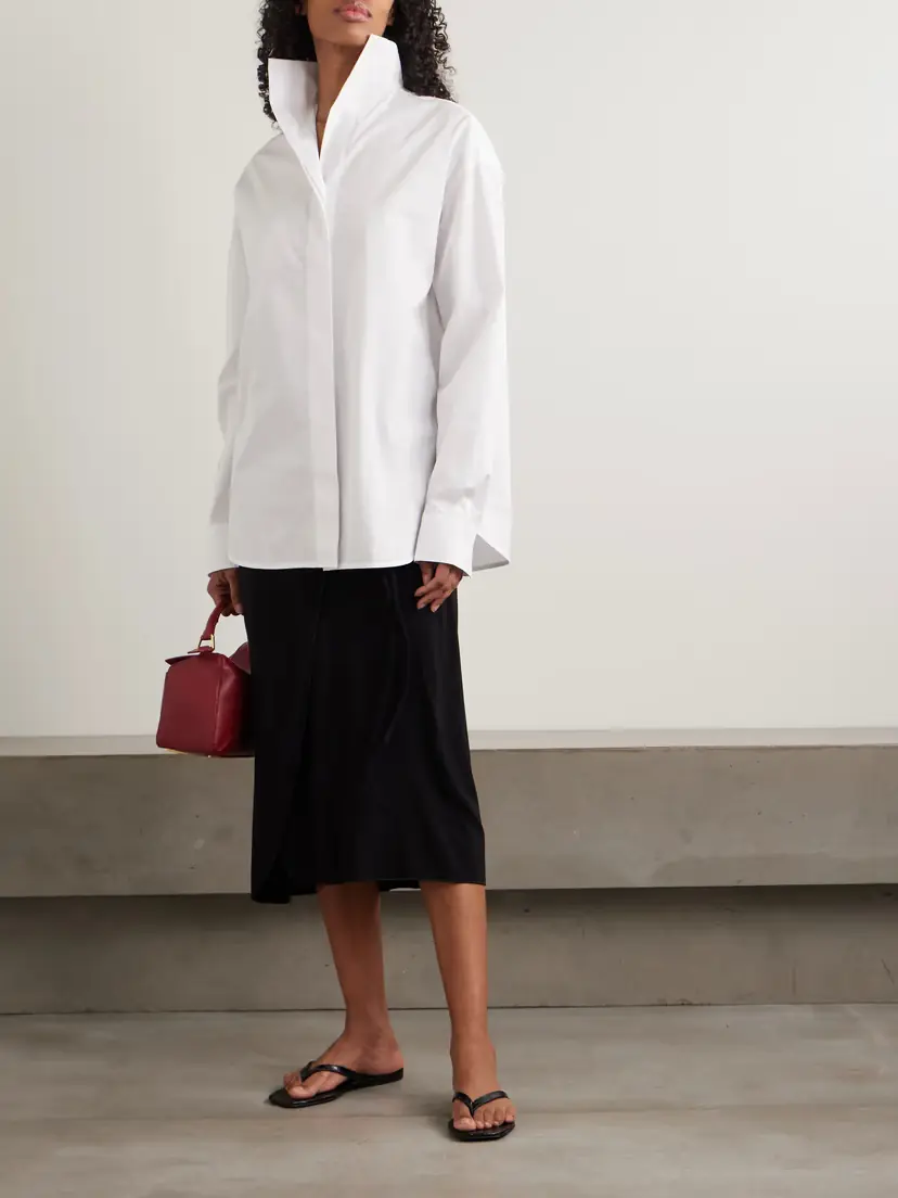TOTEME Sharp Oversized Cotton-poplin Shirt | Thumbnail 2 TOTEME Sharp Oversized Cotton-poplin Shirt | Thumbnail 2
