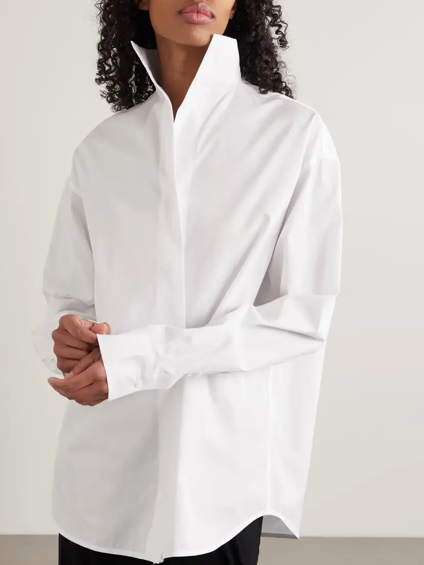 TOTEME Sharp Oversized Cotton-poplin Shirt | Thumbnail 3 TOTEME Sharp Oversized Cotton-poplin Shirt | Thumbnail 3