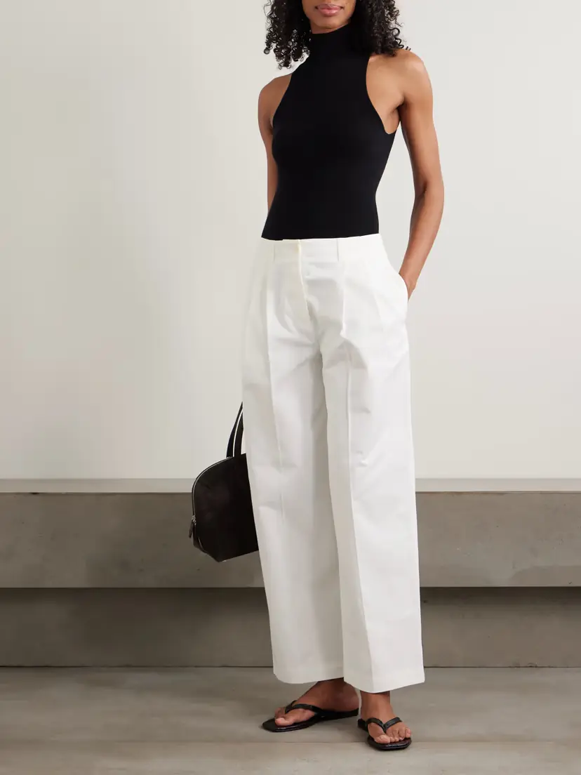 TOTEME Pleated Cotton-twill Wide-leg Pants | Thumbnail 2 TOTEME Pleated Cotton-twill Wide-leg Pants | Thumbnail 2