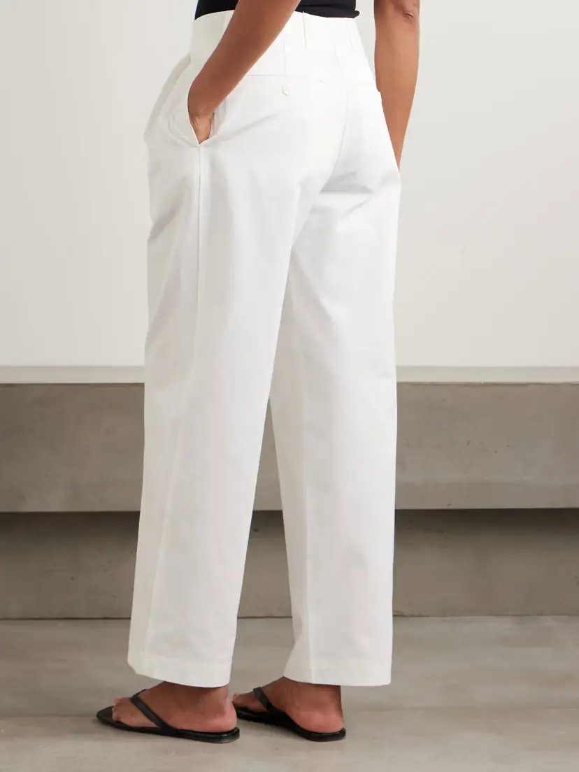 TOTEME Pleated Cotton-twill Wide-leg Pants | Thumbnail 3 TOTEME Pleated Cotton-twill Wide-leg Pants | Thumbnail 3
