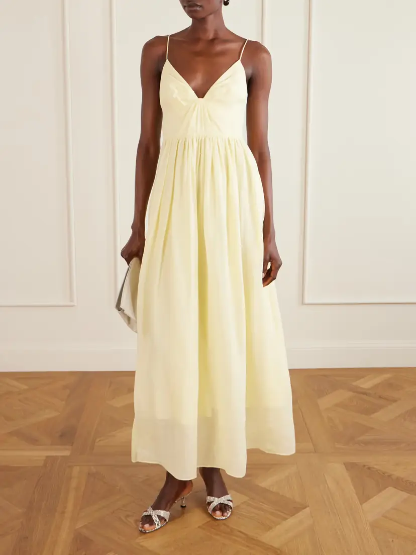 Aje Vacation Gathered Ramie Midi Dress | Thumbnail 2 Aje Vacation Gathered Ramie Midi Dress | Thumbnail 2