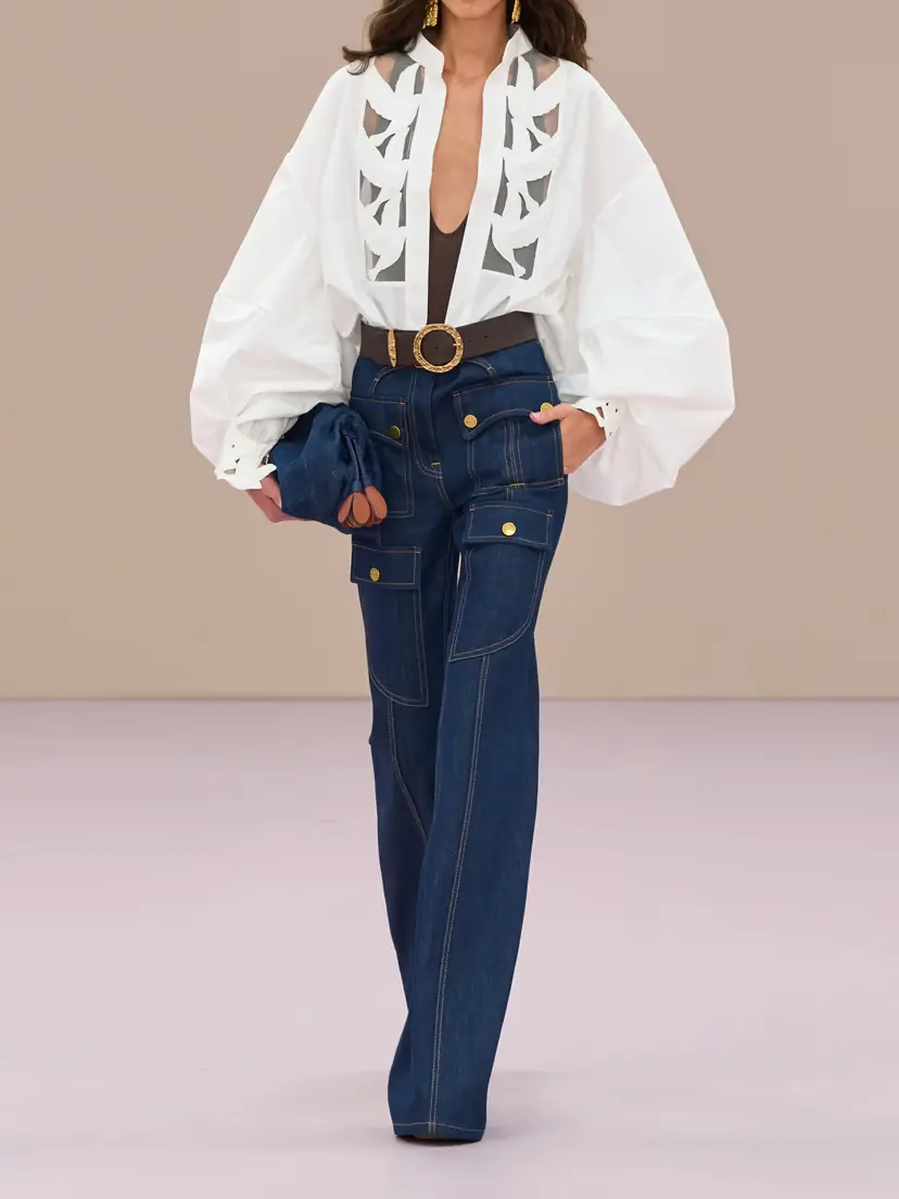 Zimmermann Luna Embroidered Mesh-paneled Cotton-poplin Blouse | Thumbnail 6 Zimmermann Luna Embroidered Mesh-paneled Cotton-poplin Blouse | Thumbnail 6