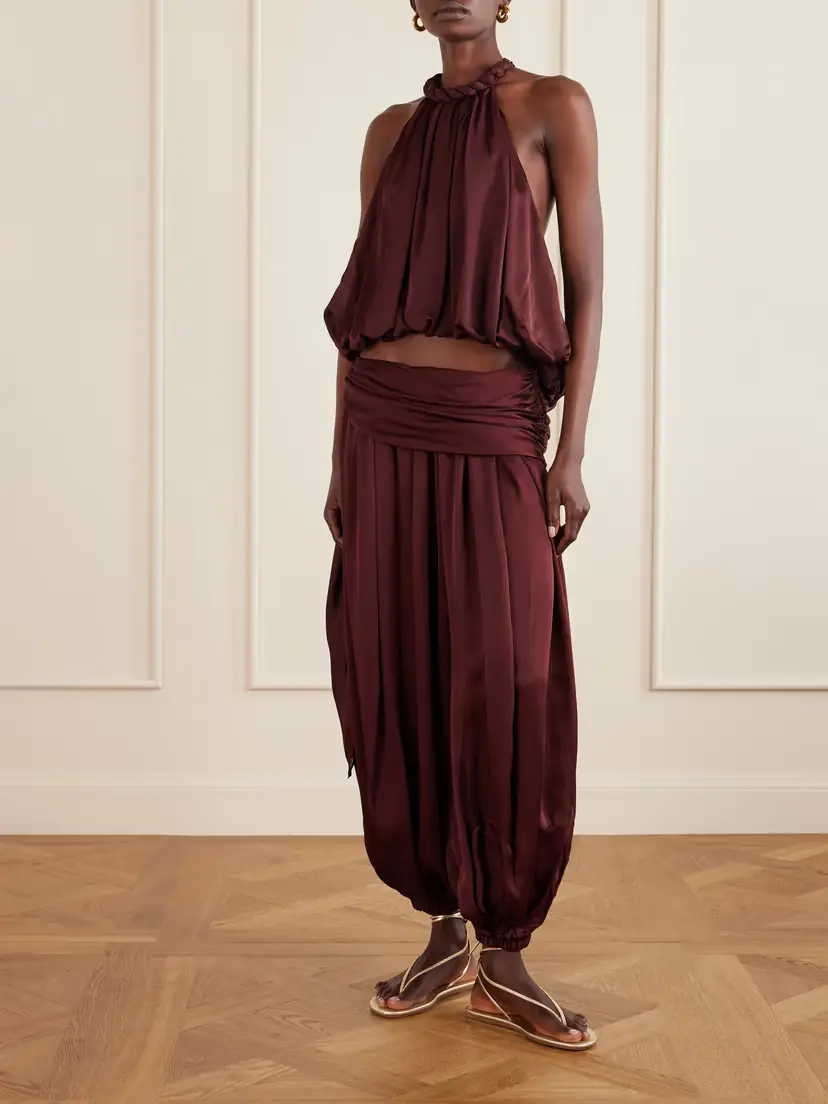 Zimmermann Luna Draped Silk Halterneck Top | Thumbnail 2