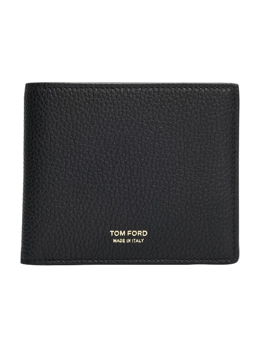 Men's Grained Leather T-Line Bifold Wallet