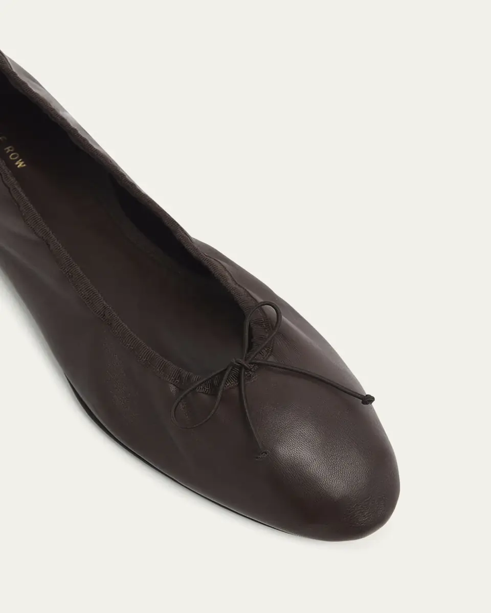 THE ROW Awar Leather Bow Ballerina Flats | Thumbnail 17