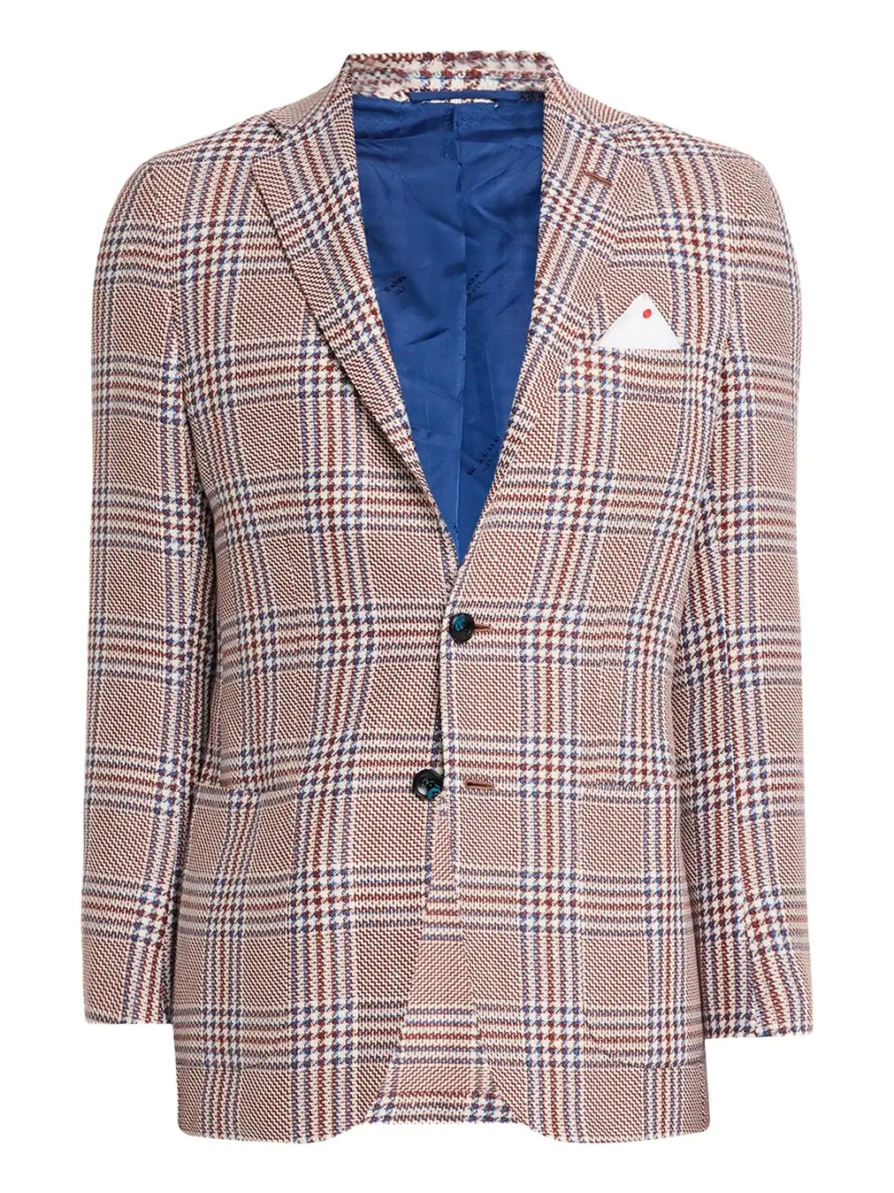 Kiton Men's Cashmere and Linen Houndstooth Plaid Sport Coat