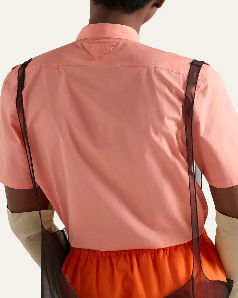 Prada Short-Sleeve Cotton Utility Shirt | Thumbnail 3 Prada Short-Sleeve Cotton Utility Shirt | Thumbnail 3
