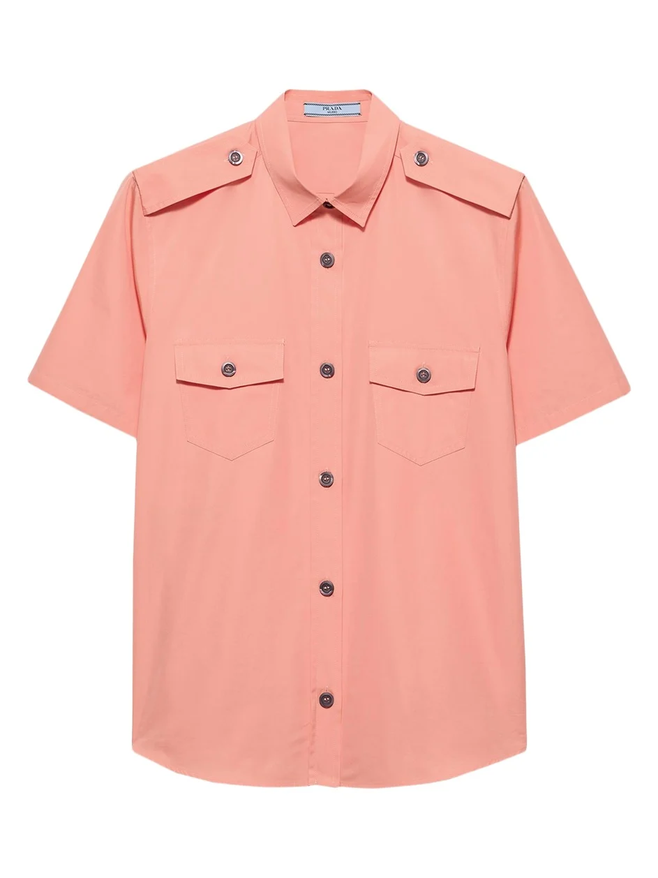 Prada Short-Sleeve Cotton Utility Shirt