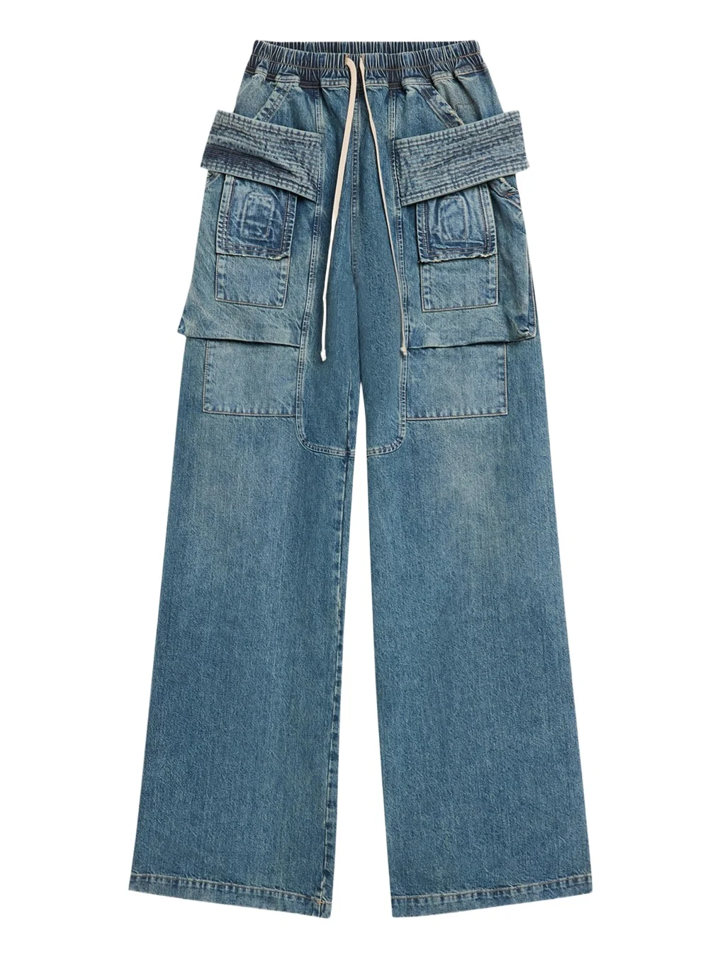 Men's Denim Wide-Leg Pull-On Cargo Pants Men's Denim Wide-Leg Pull-On Cargo Pants