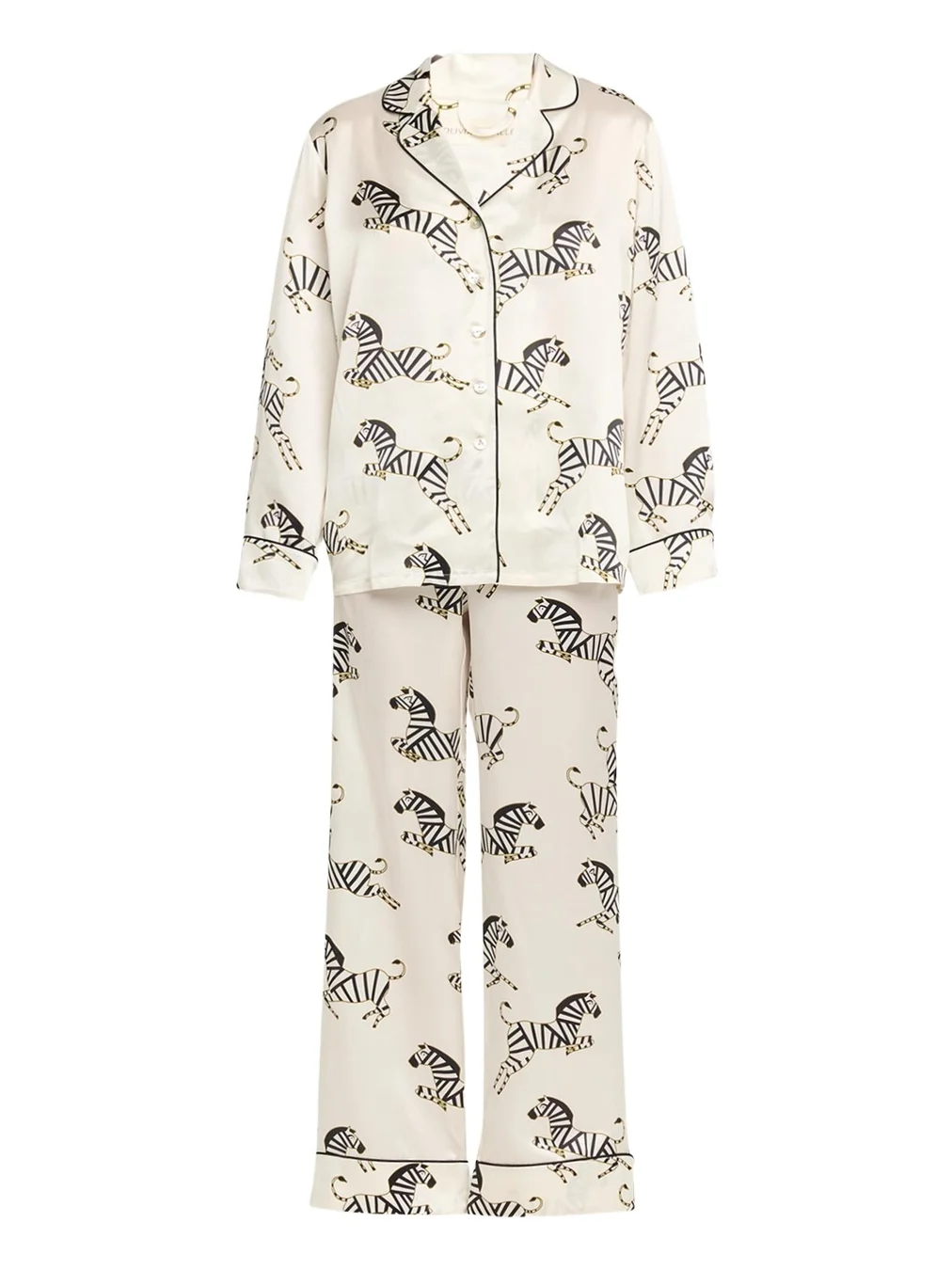 Lila Zebedee Zebra-Print Silk Pajama Set Lila Zebedee Zebra-Print Silk Pajama Set