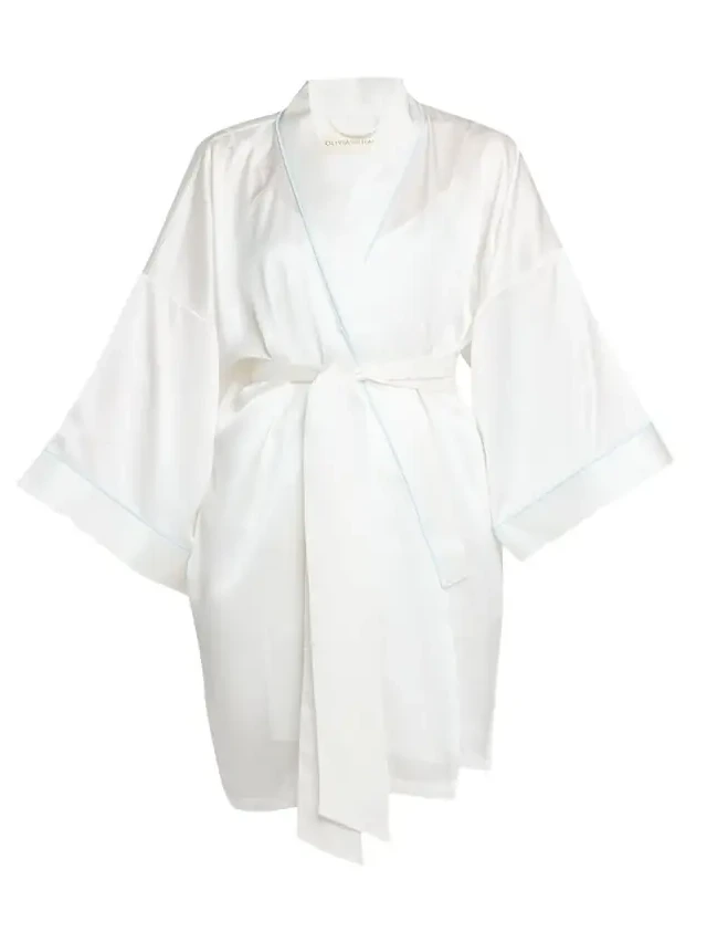 Mimi Kimono-Sleeve Silk Satin Robe
