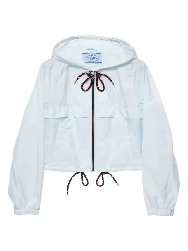 Cropped Re-Nylon Hooded Zip Jacket