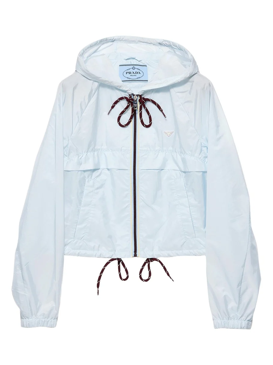Cropped Re-Nylon Hooded Zip Jacket