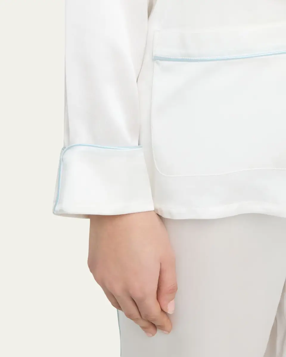 Olivia von Halle Coco Solid Silk Satin Pajama Set | Thumbnail 5 Olivia von Halle Coco Solid Silk Satin Pajama Set | Thumbnail 5