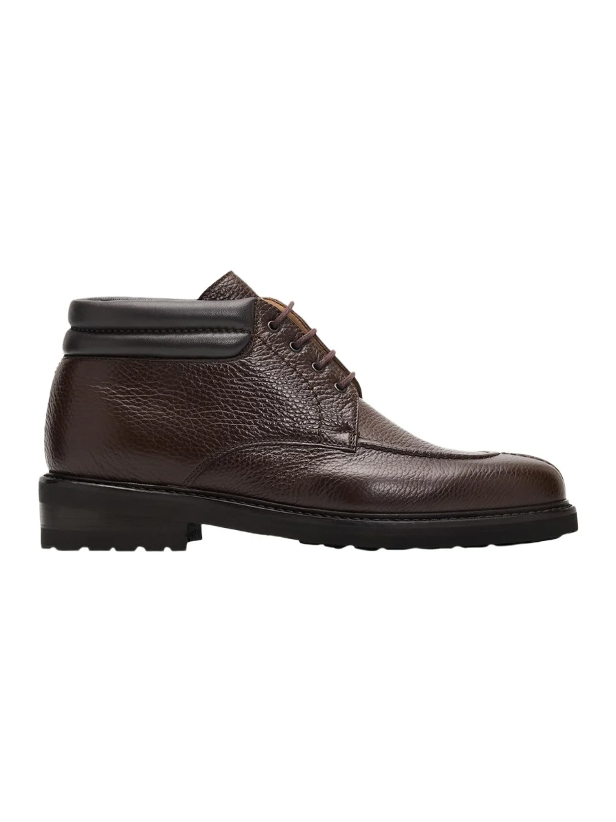 Bergdorf Goodman Men's Grained Leather Napa-Collar Ankle Boots