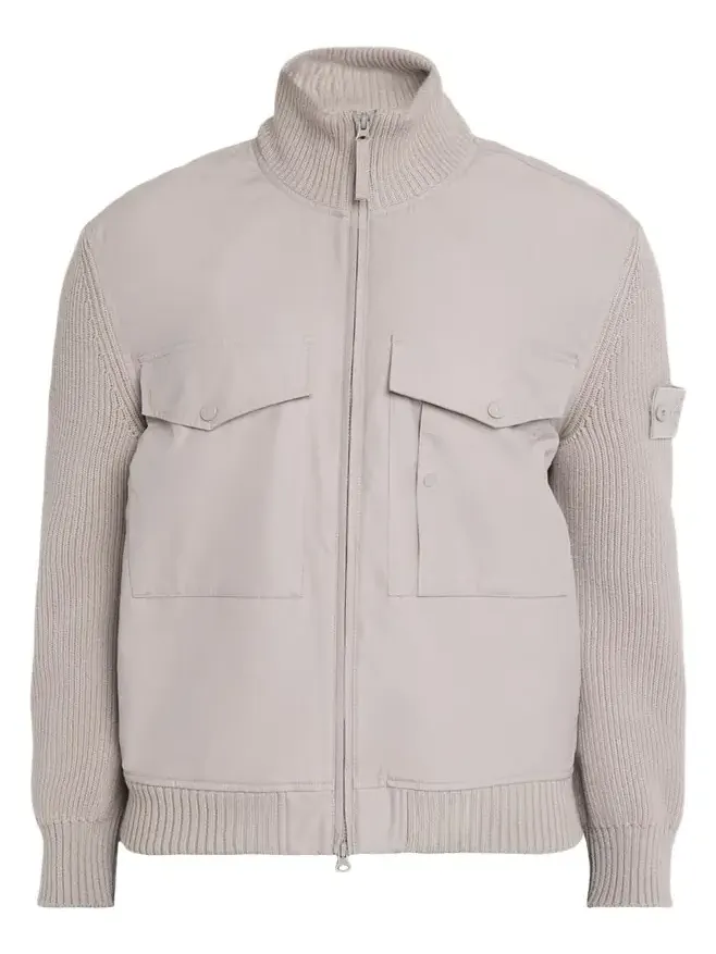 Men's Wool and Cotton Hybrid Knit Blouson Men's Wool and Cotton Hybrid Knit Blouson