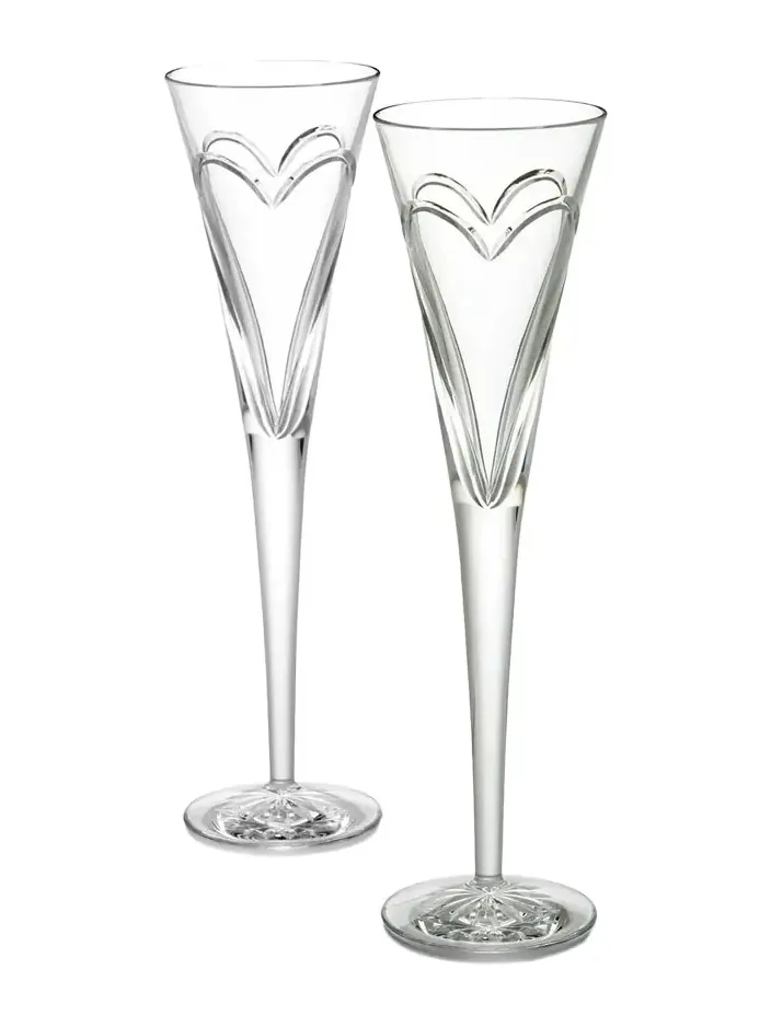 Waterford Crystal Wishes, Love, & Romance Flutes, Set of 2