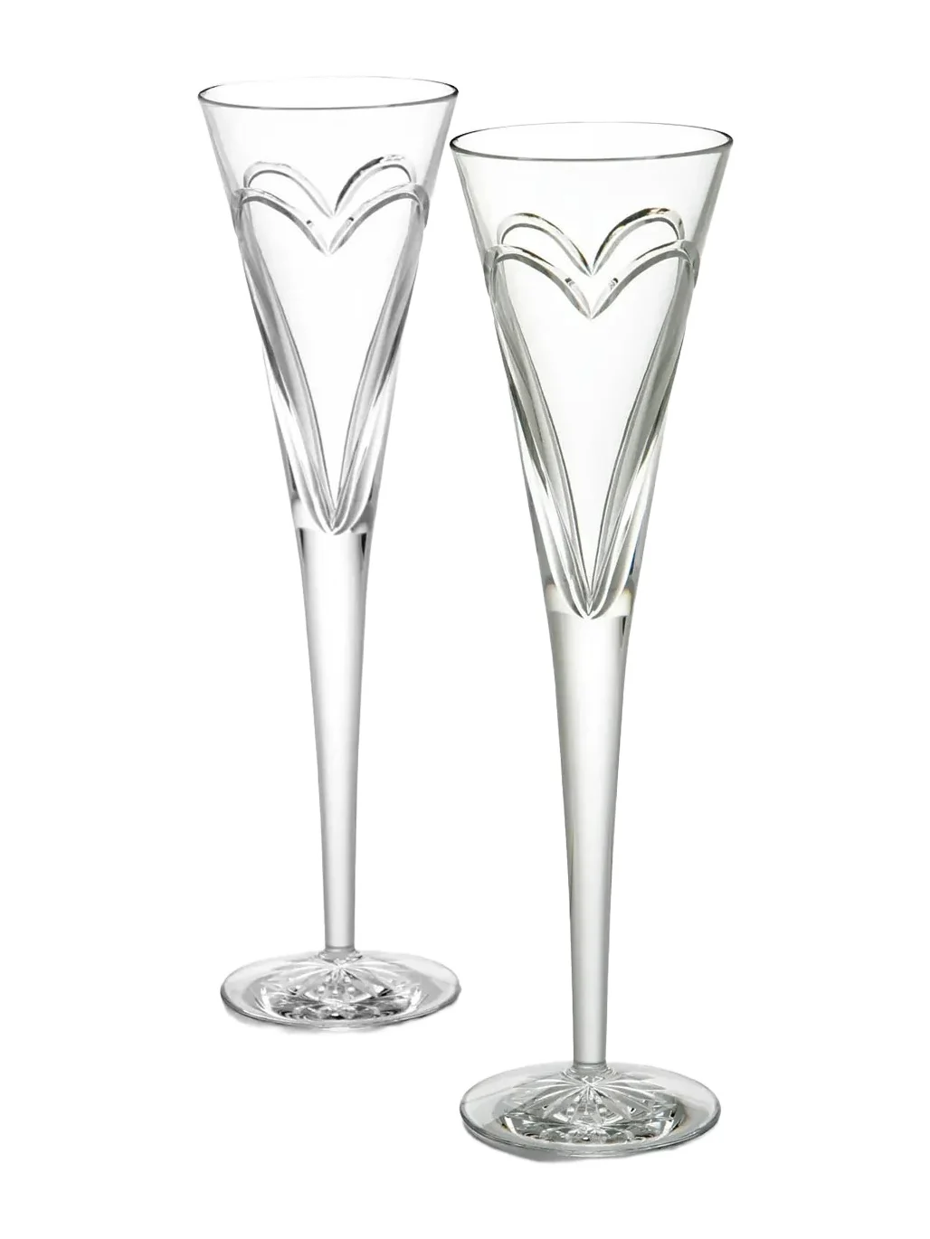 Waterford Crystal Wishes, Love, & Romance Flutes, Set of 2