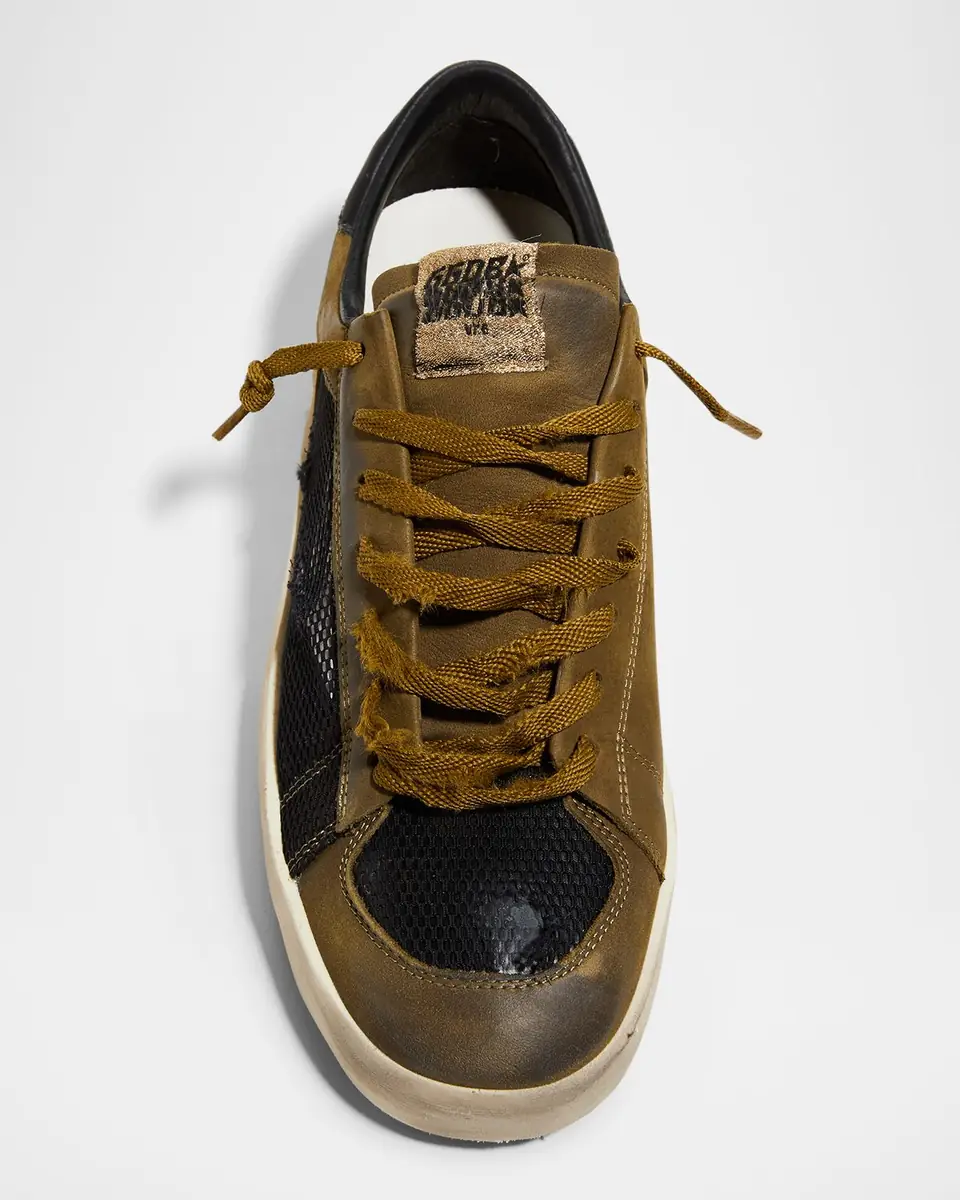 Golden Goose Men's Stardan Leather & Mesh Low-Top Sneakers | Thumbnail 4