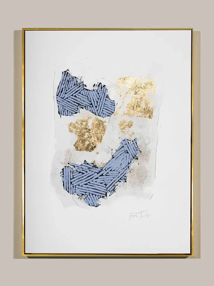 RFA Fine Art Blue & Gold Abstract Giclee