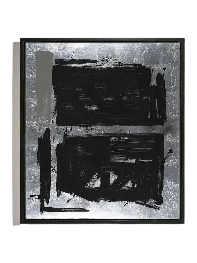 RFA Fine Art Black & Silver Abstract Giclee Wall Art