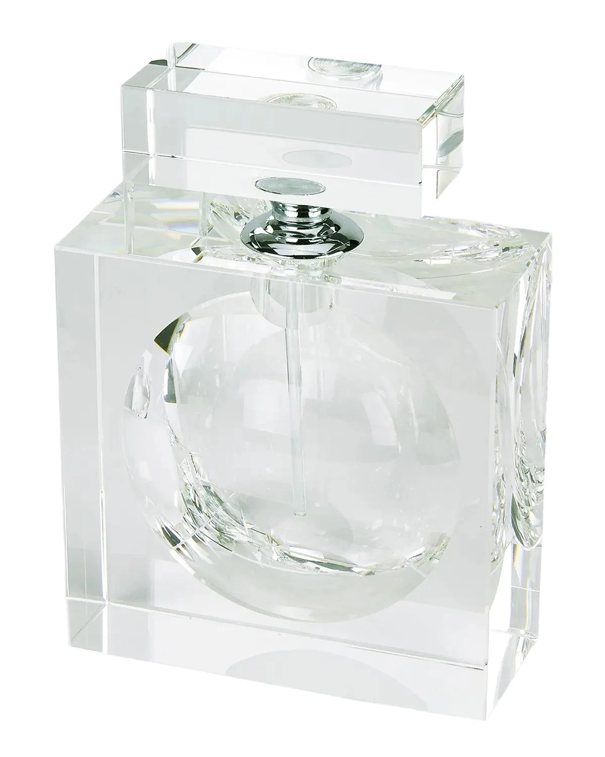 Tizo Clear Crystal Square W/Bubble Perfume Bottle